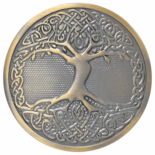 Celtic Tree of Life Kilt Belt Buckle Antique Brass