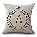Weiche Kissenbezug Dekokissen Fall Autosofa Kissenbezug Wohnaccessoires Englisch Alphabet Gedruckt 18x18 Zoll Kreativ und Nützlich