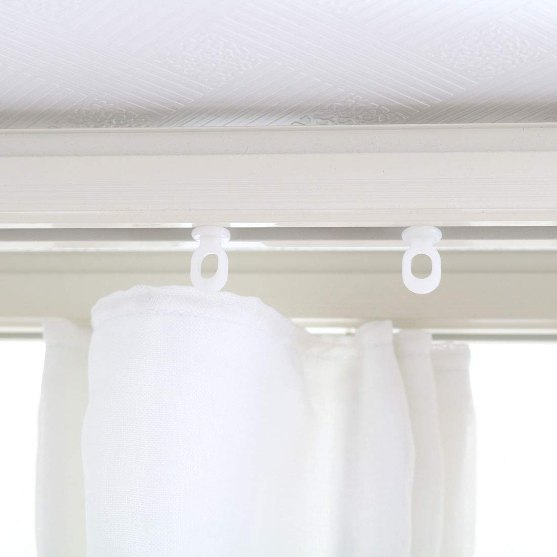 5 Roulettes Pour Rideaux Coulissants - Plastique Blanc, Diamètre 13,5 Mm, Pour Tringle à Rideaux, 36x19x13 Mm