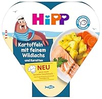 HiPP Kartoffeln mit feinem Wildlachs und Karotten (6x250 g), ab 1 Jahr, schonend dampfgegart, kindgerecht gewürzt, aus nachhaltigem Fischfang