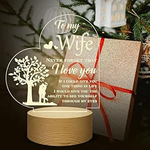 UNCUI Birthday Gifts for Wife, Gifts for Wife from Huband, Birthday Presents for Wife, Personalized Night Light for Wife…