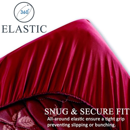 Image of The Furnishing Tree Medium /Diwan Size Mattress Protector 75x42 Inch | 100% Waterproof, Cotton Feel, Breathable & Hypoallergenic | Fitted Bed Cover (Fits Up to 10 inch) | 1 Year Warranty, Maroon