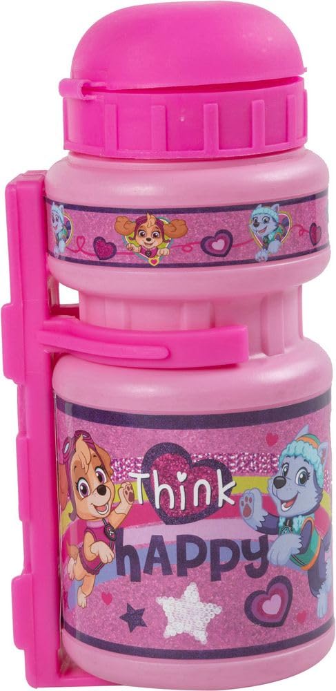 Tataway - Paw Patrol Girl Cycle Water Bottle | Universal Mounting with Cable Ties | Safe and Hygienic, Paw Patrol Baby Girl, 350 ml, Plastic