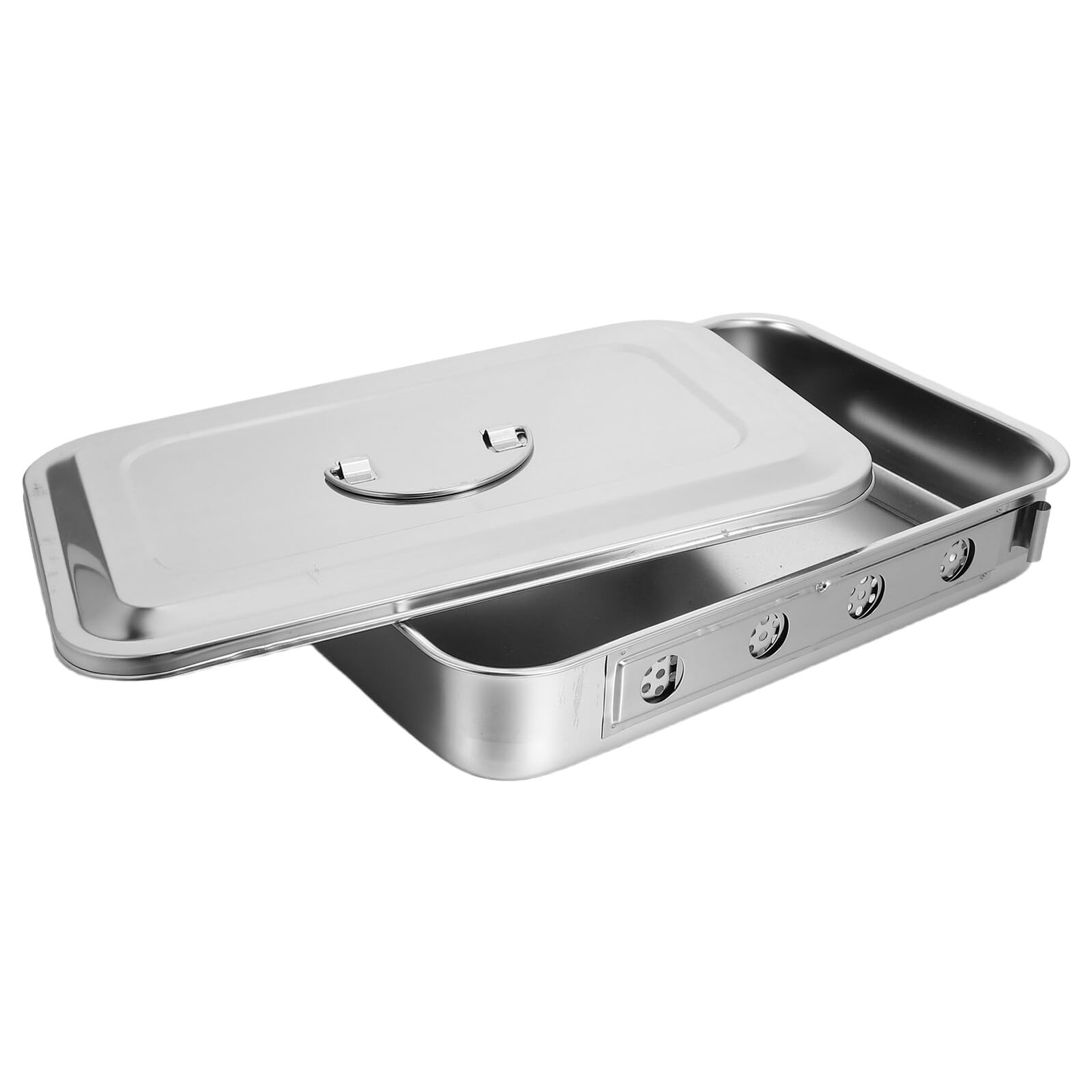 Boîte avec Couvercle pour Instruments Plateau Acier Inoxydable Rangement pour Outils Dentaires et Laboratoires