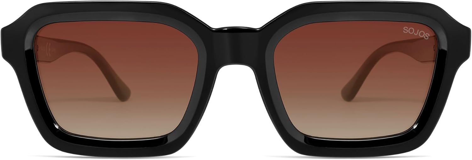 SOJOS Retro Polarized Square Sunglasses Womens Mens Vintage 70s 80s 90s Hexagon Shades SJ2377