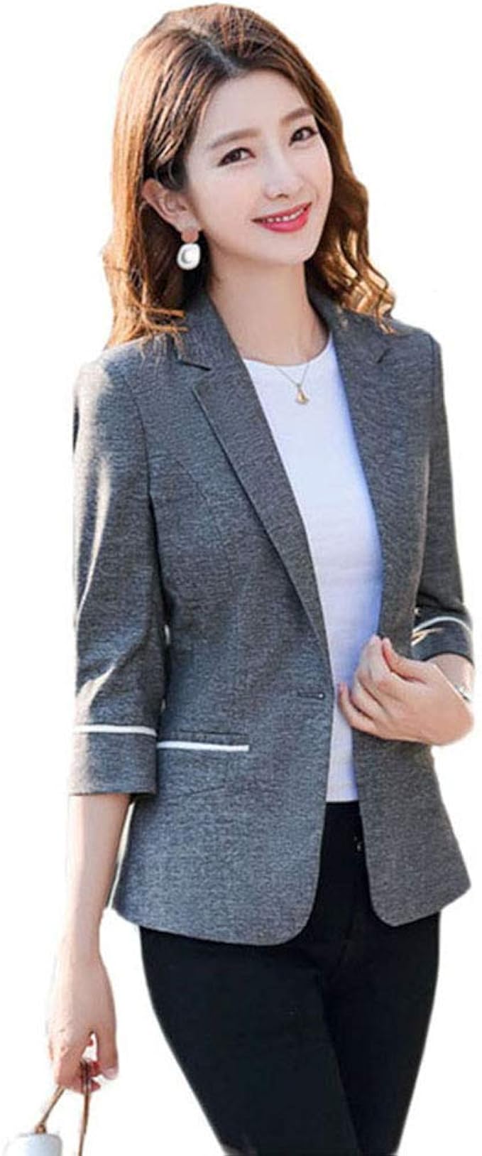 Amazon Falio テーラードジャケット レディース リネンジャケット スーツジャケット フォーマルジャケット ショートブレザー コート 7分袖 フォーマル オフィス 入学式 卒業式 コート ジャケット 通販