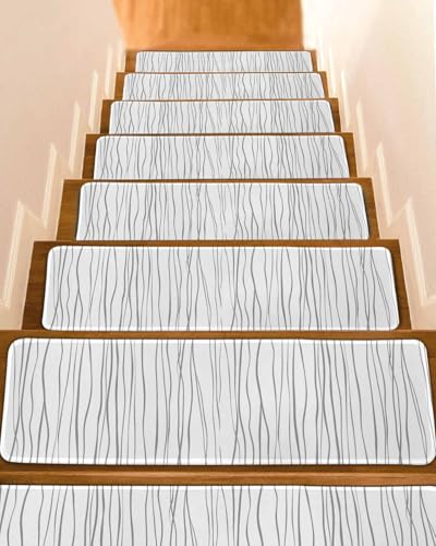 Gray Stair Treads for Wooden Steps Indoor Runner Rug Carpet,