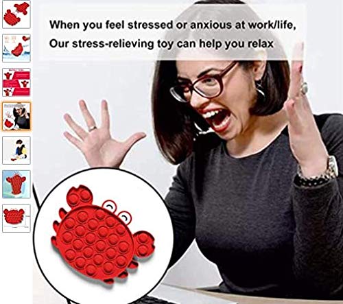 Image of LIVYU LIFE Push pop Bubble Fidget Toy, Stress Relief and Anti-Anxiety Tools Sensory Toy for Autism to Relieve Stress for Kids and Adults(Crab-Red)