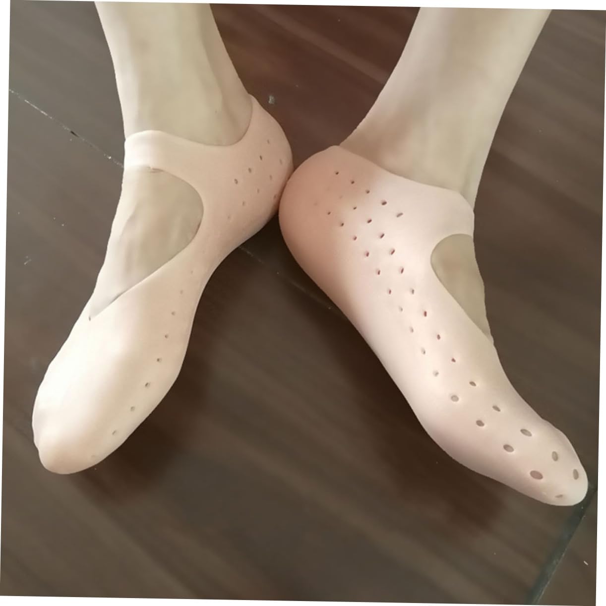 Housoutil Cracked Foot Silicone Socks Warm Socks Gel Heel for Dry Feet Comfortable Breathable Size l