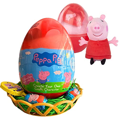 Peppa Pig pluche figuur DIY in XL paasei met chocolade paasgeschenk (Peppa Wutz) - Image 6