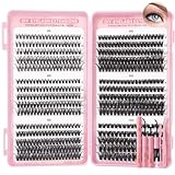 Inexorablex Wimpern Extensions Set, 8-16mm Cluster Lash Extension Set mit Lash Bond and Seal, Wimpern Pinzette- 570 PCS(30D 40D 50D 60D 80D 100D)