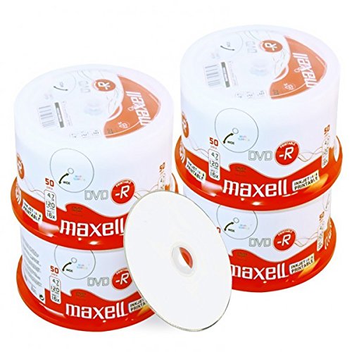 Maxell DVD-R 4.7 GB/120 min, 16x, fullprintable, 200 pezzi in campana
