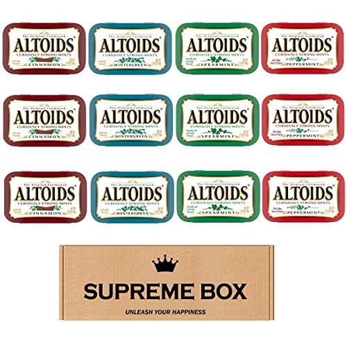 Altoids Classic Peppermint, Wintergreen, Spearmint, Cinnamon Mints 1.76-Ounce Mint Variety Pack (12 Count)