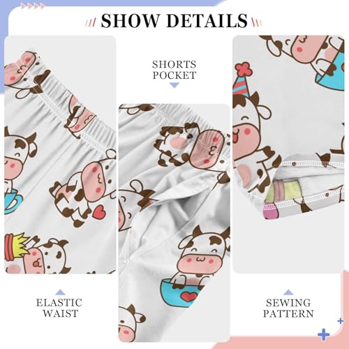 Boys' Pants Cute Milk Cow Animal Long Bottoms Jogger Pants Elastic Waist Trousers with Pockets S-XL 6