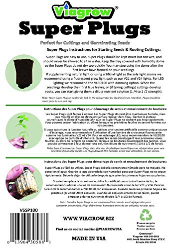 Viagrow Vssp100 Super, 100 Organic Plugs Seed, 100-Pack, Plant Starters #TOP1