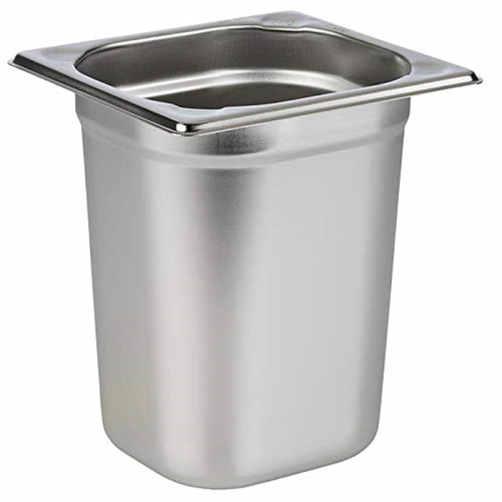 APS 81608 GN 1/6 Behälter, Edelstahl, 17,6 x 16,2 cm, Tiefe 200 mm, 3 Liter