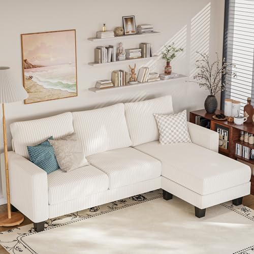 YESHOMY Convertible Sectional Couch, Couches with Mobile Ottoman, Small Sofa