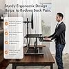 VonHaus Standing Desk Converter, Height Adjustable Computer Workstation with Keyboard Shelf, Dual Monitor Desk Riser w/Tablet Holder - 80x40cm (Black) #3