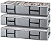 Produktbild GoMaihe 3 Stück Unterbettkommode, Unterbett Aufbewahrungsbox mit deckel 90L, Aufbewahrungstasche mit Langlebige Reißverschluss und Griff, für Bettdecken Kleidung Aufbewahrung Kleideraufbewahrung Grau