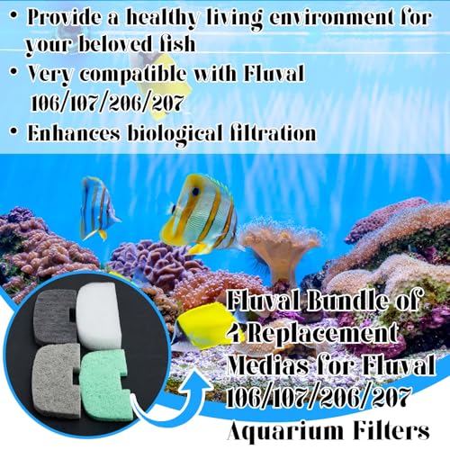 Image of Threlaco 26 Pcs Canister Filter Maintenance Kit Compatible with Fluval 106 /107 /206 /207, Water Polishing Pad, Ammonia /Phosphate /Nitrite Remover Pads, Silicone Lube