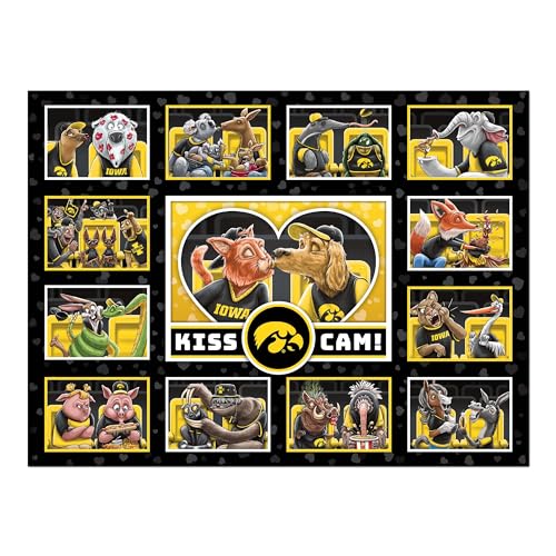Image of YouTheFan NCAA Iowa Hawkeyes inchKiss Cam inch 500 Puzzle | 500 Pieces, 15 inch X 20 inch Size, Original Artwork, Humorous Illustrations, Officially Licensed, Fun Fan Gift