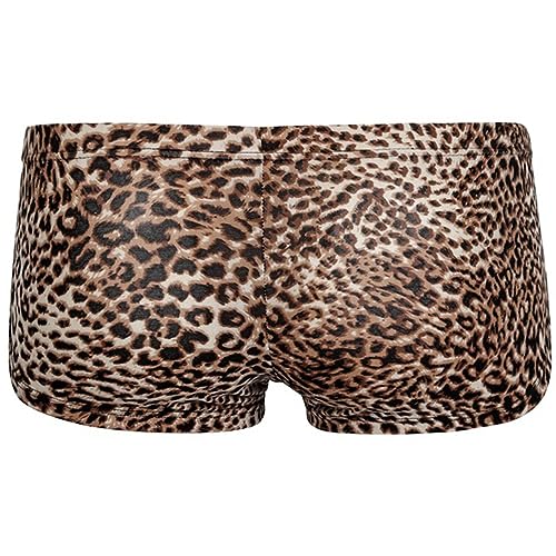 Men Boxer Briefs Underwear Leopard Low Rise Sexy Lingerie for Men Pouch Panties Trunks Shorts Clubwear Underpants2
