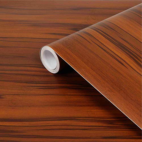 CVANU Papel pintado autoadhesivo de vidrio con grano de madera, 61 x 600 cm