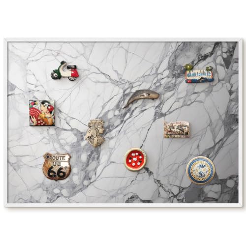 Pizarra de pared decorativa magnética 100x70 con acabado elegante de mármol