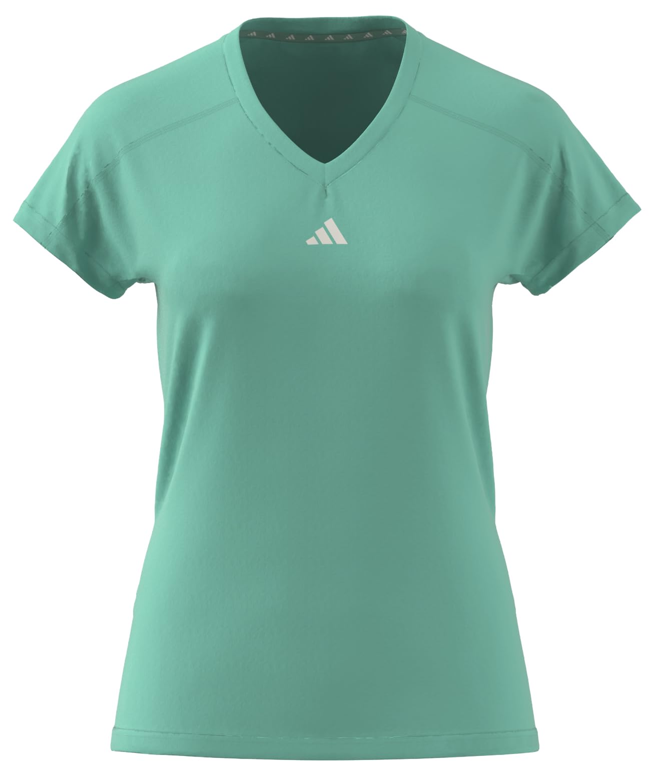adidas Women's AEROREADY Train Essentials Minimal Branding V-Neck Tee, Mint ton, L