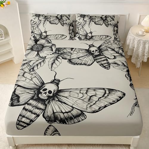 Parure de lit papillon de mort 1 personne drap housse 2 taies - 3