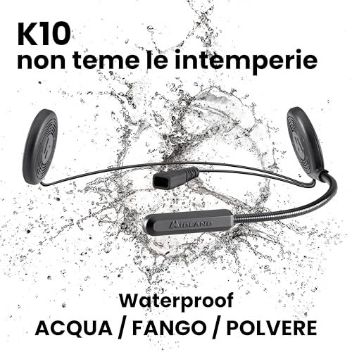 Midland - Auricolare Bluetooth 5.2 Singolo Lokui K10 Per Motociclisti Urbani, Risponditore Telefonico Invisibile Universale Con Filtro Anti-Rumore - Auricolari Casco Moto Sottili 7Mm, Ricarica Rapida - 9