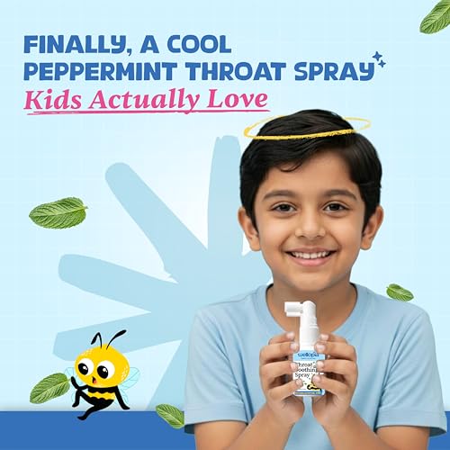 Image of Sore Throat Spray for Kids | Instant Cooling Relief with Peppermint, Bee Propolis & Honey | Immunity Support | No Artificial Additives | 30ml (Ages 6+)