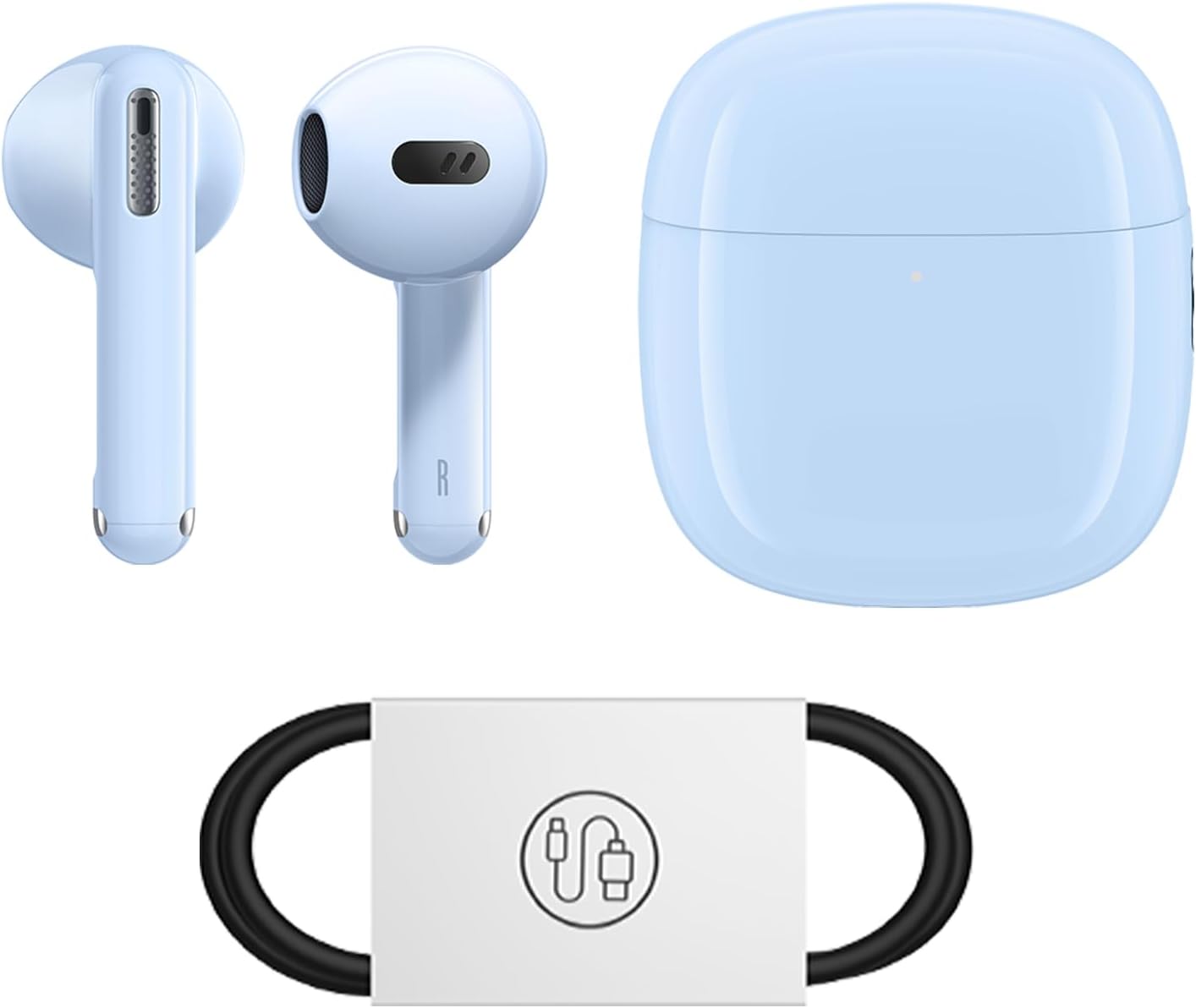 Bowie WX5 True Wireless Earbuds, 4-Mic Noise-Canceling Earphones with Bluetooth V5.3, 3D Spatial Audio Wireless Headphones, 30H Playback – Blue