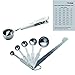 Yizish 304 Edelstahl Messlöffel mit Messlineal, Scoop mit Clip, Küchenumrechnungstabelle 8er Set zum Backen und Kochen