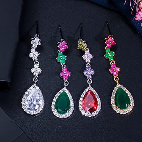 Conjunto de pendientes de fiesta y collar de zirconia para regalar a mujeres 4