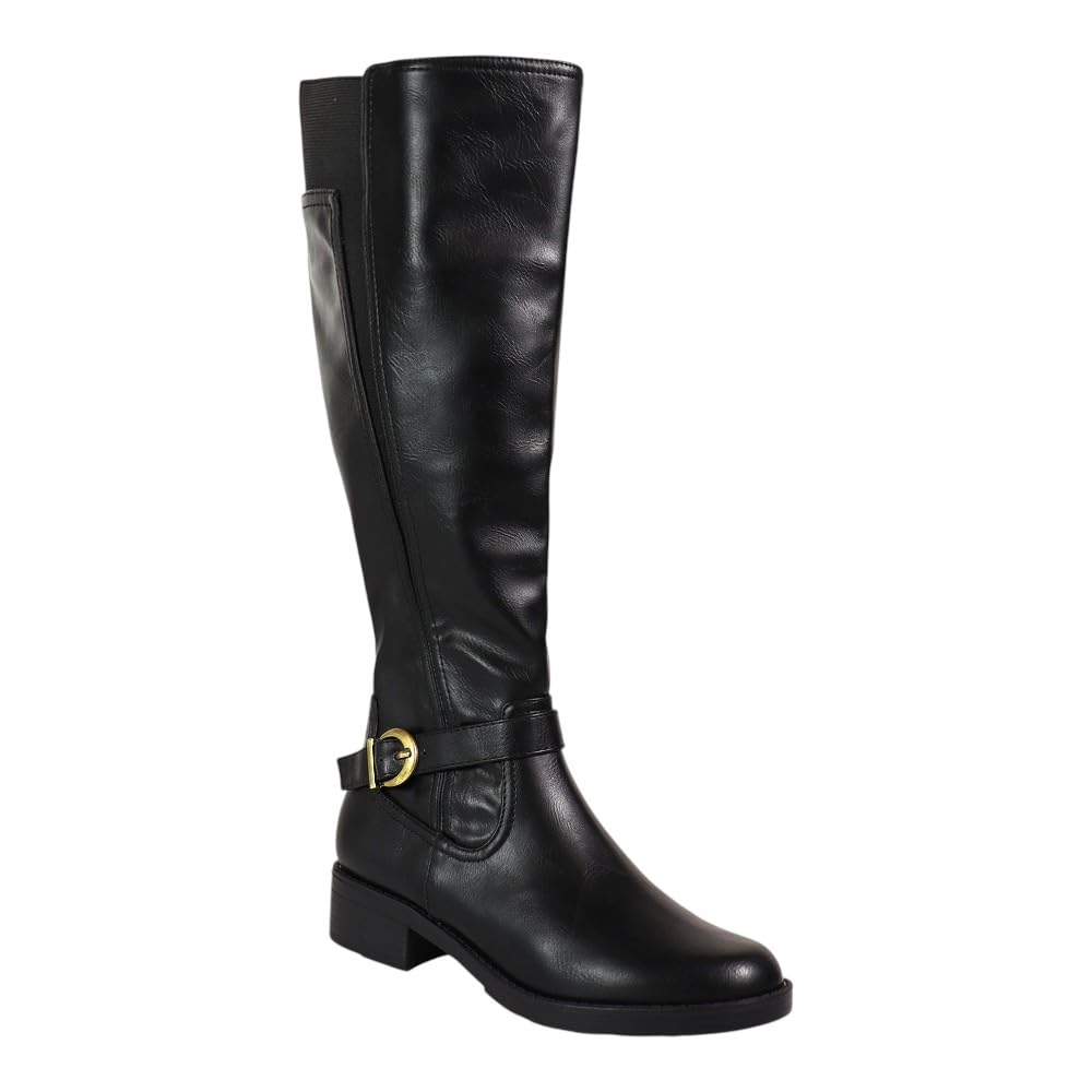 Liliana Women Chunky Low Heel Knee High Riding Boots