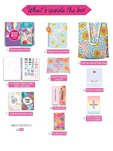 Image of Doodle l Planner Gift Set l B5 Planner + Bag + Pouch + Sticker Book + Pocket Planner + Sticky Book + Pen + Motivational Cards + Bookmarks with Premium Gift Box