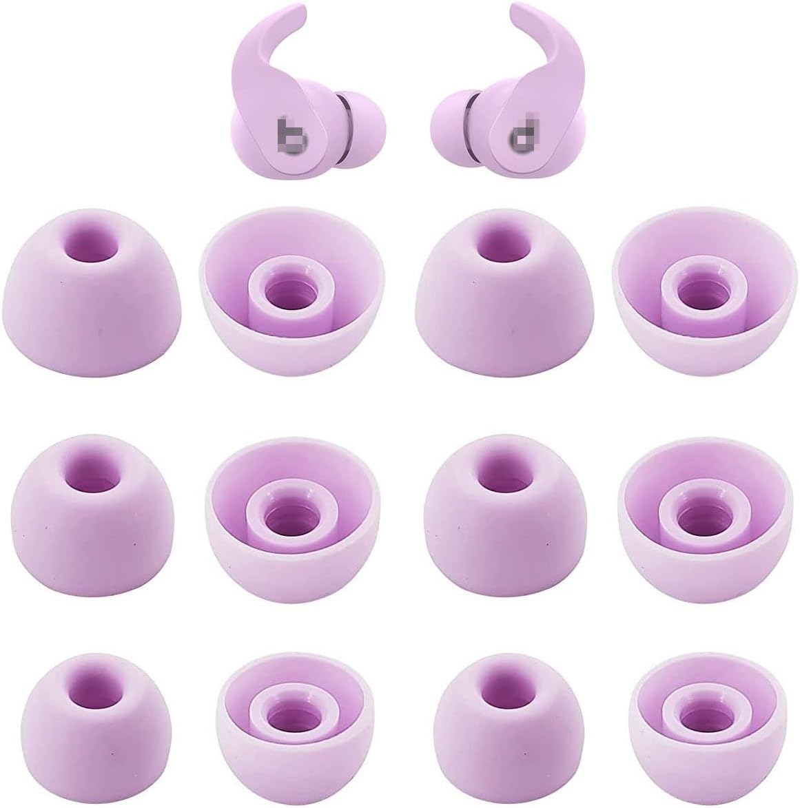 JNSA 12 PCS Replacement Ear Tip Eartip Compatible with Beats Fit Pro Earbud Headphones,Silicone Earbuds Tips S/M/L 3 Size 6 Pairs,stone purple (Fit Pro)
