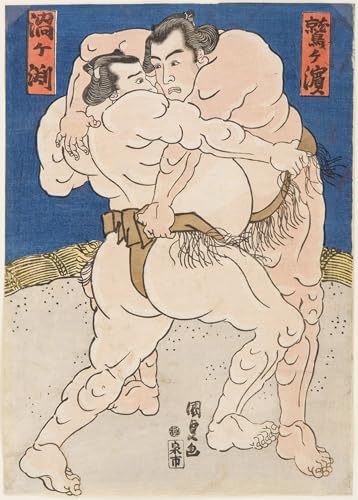 Toile murale sumo Utagawa Kunisada pour décorer un grand mur vide de salon avec élégance