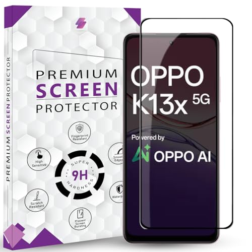 Image of Premium Tempered Glass Screen Protector Guard For Oppo K13X 5G (6.67 Inch, Pack of 1) | Edge to Edge Coverage With Easy to installation kit