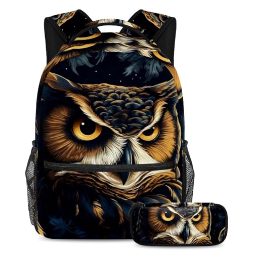 Sac à dos avec trousse Chouette cool pour organiser les fournitures sans effort