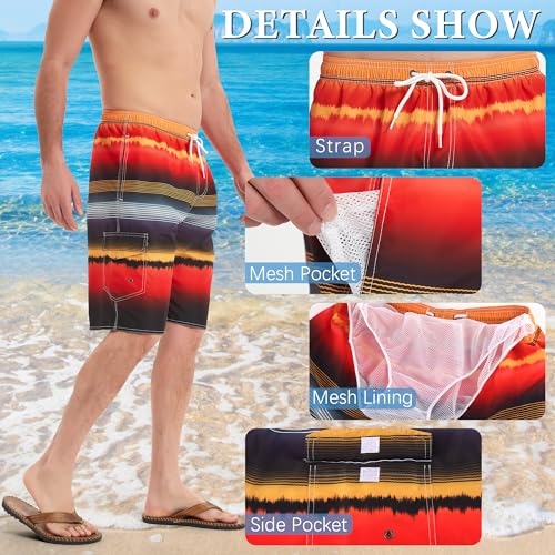 Image of Mens Swimming Trunks Swim Trunks Quick Dry Swim Shorts with Mesh Lining Funny Swimwear Bathing Suits