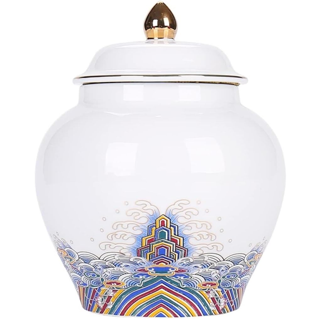 CVdrtyED Home Decor Modern Ceramic Ginger Jar With Lid White Storage Decorative Porcelain Jars Temple With Lids Ginger Jar(A)