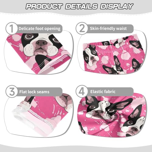 Vdsrup Girls Leggings Cartoon Dog Pink Kids Length Leggings Pants Athletic Yoga Pants Toddler Tights Trousers 4T3
