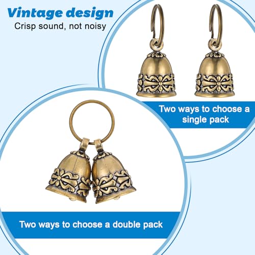 Xthrotsenk 2 Stück kleine Katzen Hundeglocken Messingglockenfür Katzen und Hunde Haustier Tracker Vintage Messing Hängende Glocken Messinghalsband-Anhänger Gartenverzierungen für Heimtürdekoration