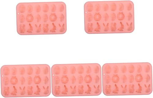 Veemoon 5 moldes de silicona para pastel de huevo de Pascua, moldes de silicona en forma de huevo, moldes de bandeja de hielo, moldes de silicona