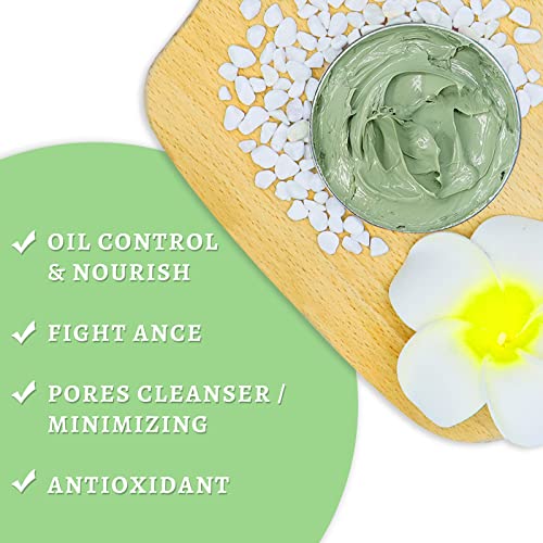 Anai Rui Green Tea Mask, Clay Mask For Poreless Deep Cleanse, Green Tea Face Mask Blackhead Remover With Kaolin, Aloe, Collagen, Pore Minimizer, Hydrating, Moisturizing 4.05Oz #TOP6