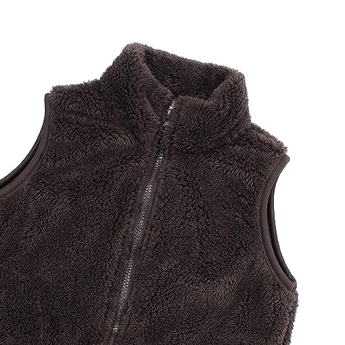 Image of JESKIDS Girls' Boys Sherpa Fleece Vest Outwear Lightweight Solid Color Cute Jacket with Pockets 2-11 Years