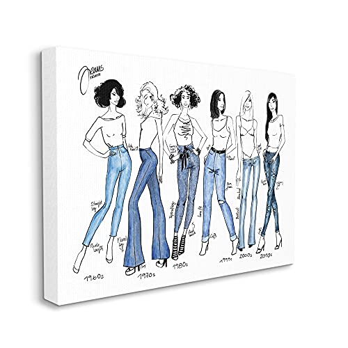 Denim Fashion Canvas Art – Vintage Style Home Decor Accent