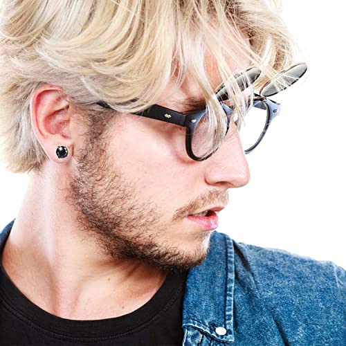 6 Pairs Titanium Stud Earrings Screw Back Stainless Steel Stud Earrings For Women Men, 6Mm Rainbow 5A Cubic Zirconia Crystal Studs Double Side Earrings Piercing Sleeper Sensitive Studs Jewelry For Girls #TOP5